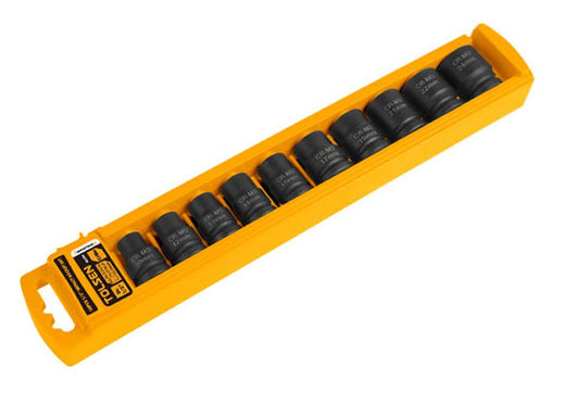 (Industrial) 10pcs 1/2” Impact Socket Set 10-24mm