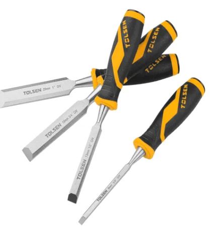Industrial 4pcs Wood Chisel (1/4", 1/2", 3/4", 1") GRIPro Series 25384