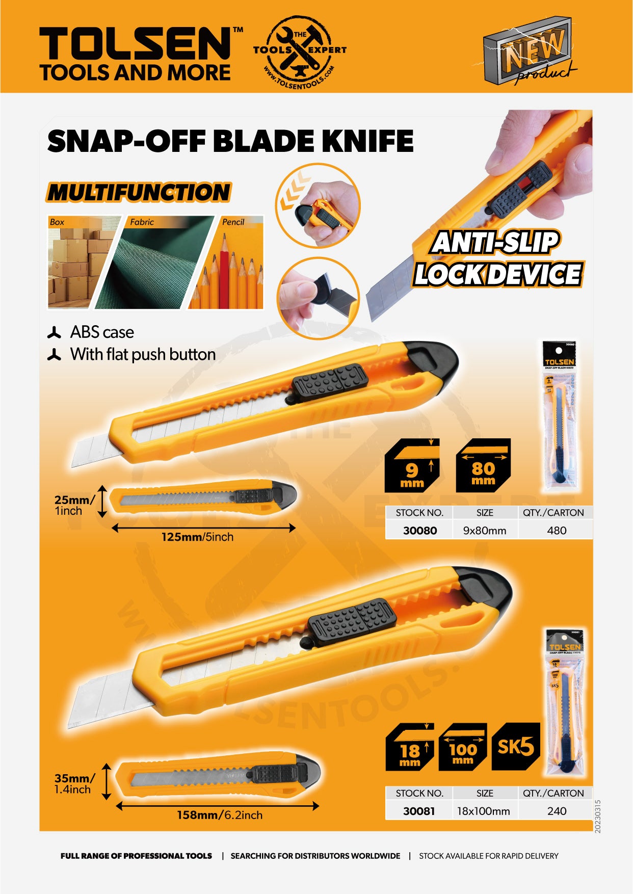 SNAP-OFF BLADE KNIFE 18x100 mm