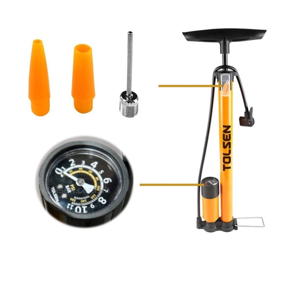 BICYCLE DUAL HEAD FLOOR PUMP W/GAUGE