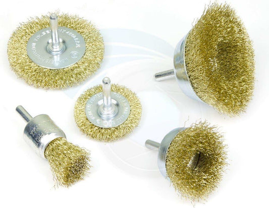 INDUSTRIAL 5PCS WIRE BRUSH SET 1/4"
