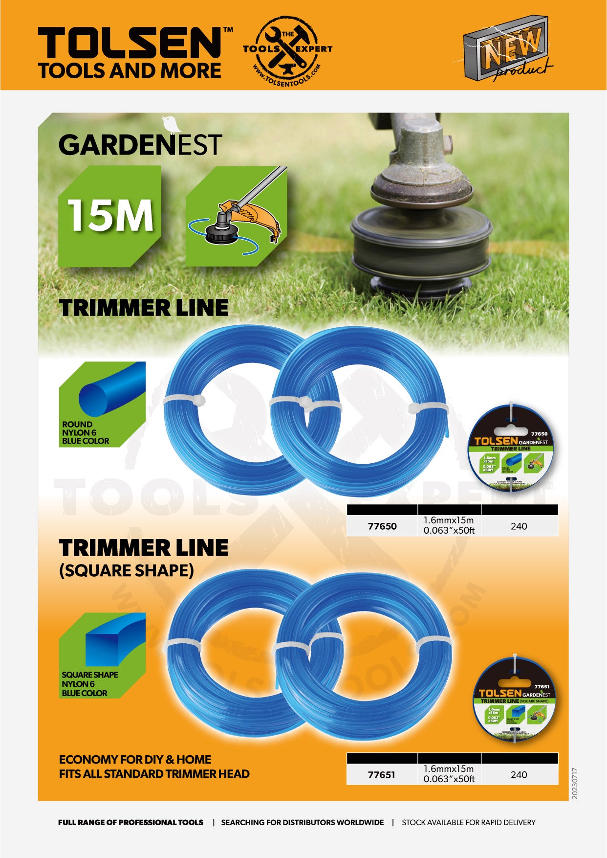 BLUE TRIMMER LINE 1.6mm x 15m