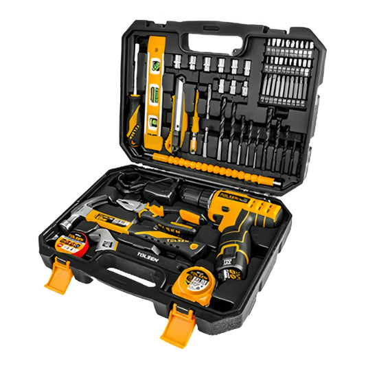 65PCS HOUSEHOLD TOOLS SET W/CORDLESS DRILL