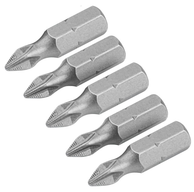Tolsen Industrial 5pcs Phillips Screwdriver Bits Set (PH2x25mm) 20271