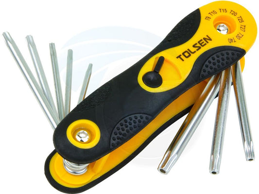 8Pcs Folding Torx Star Allen Hex Key Set (T9/T10/T15/T20/T25/T27/T30/T40) 20069