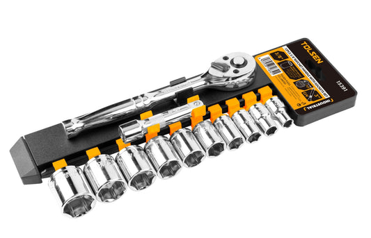 12PCS 3/8″RATCHET HANDLE WITH SAE SOCKETS SET