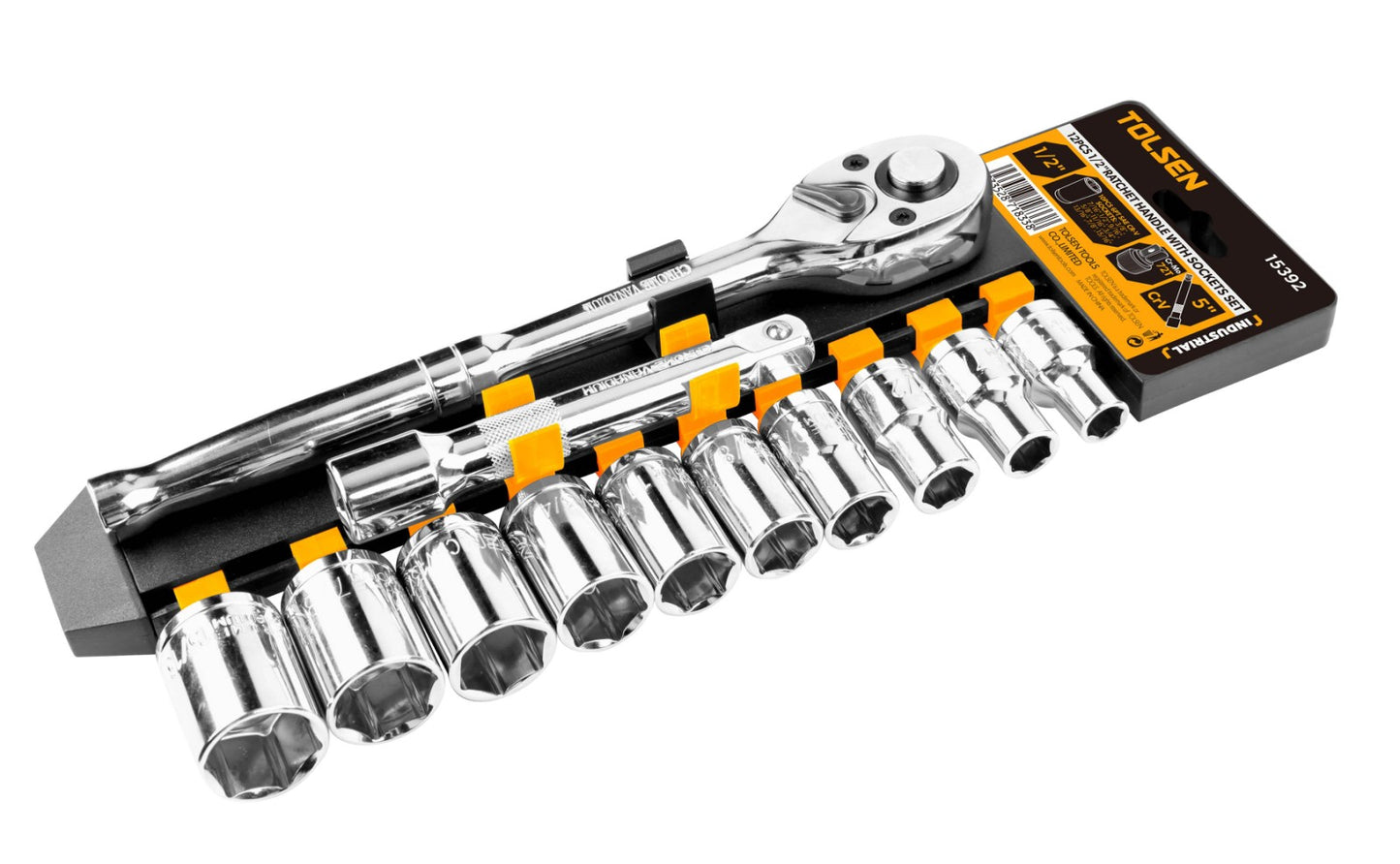 12PCS 1/2″RATCHET HANDLE WITH SAE SOCKETS SET