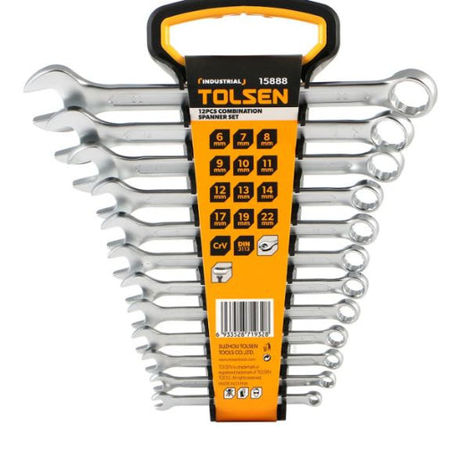 12PCS COMBINATION SPANNERS SET 6/7/8/10/12/13/14/17/19/22mm