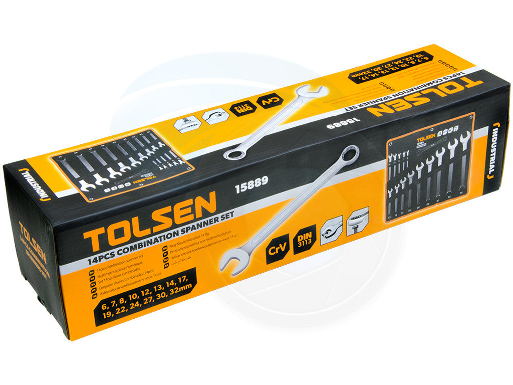 14Pcs Combination Spanner Set (6,7,8,10,12,13,14,17,19,22,24,27,30,32mm)