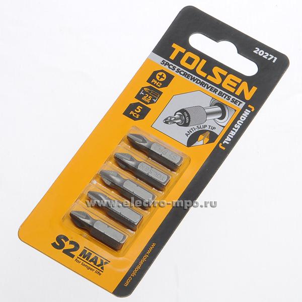 Tolsen Industrial 5pcs Phillips Screwdriver Bits Set (PH2x25mm) 20271