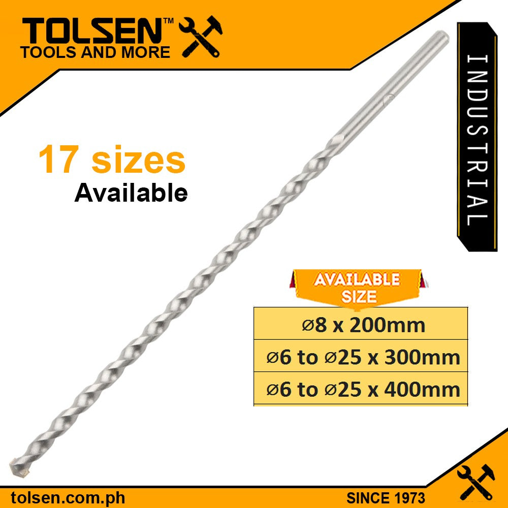 Extra Long Concrete Drill Bit (Ø6mm to 25mm | L200mm to 400mm) Top Quality TCT Tip