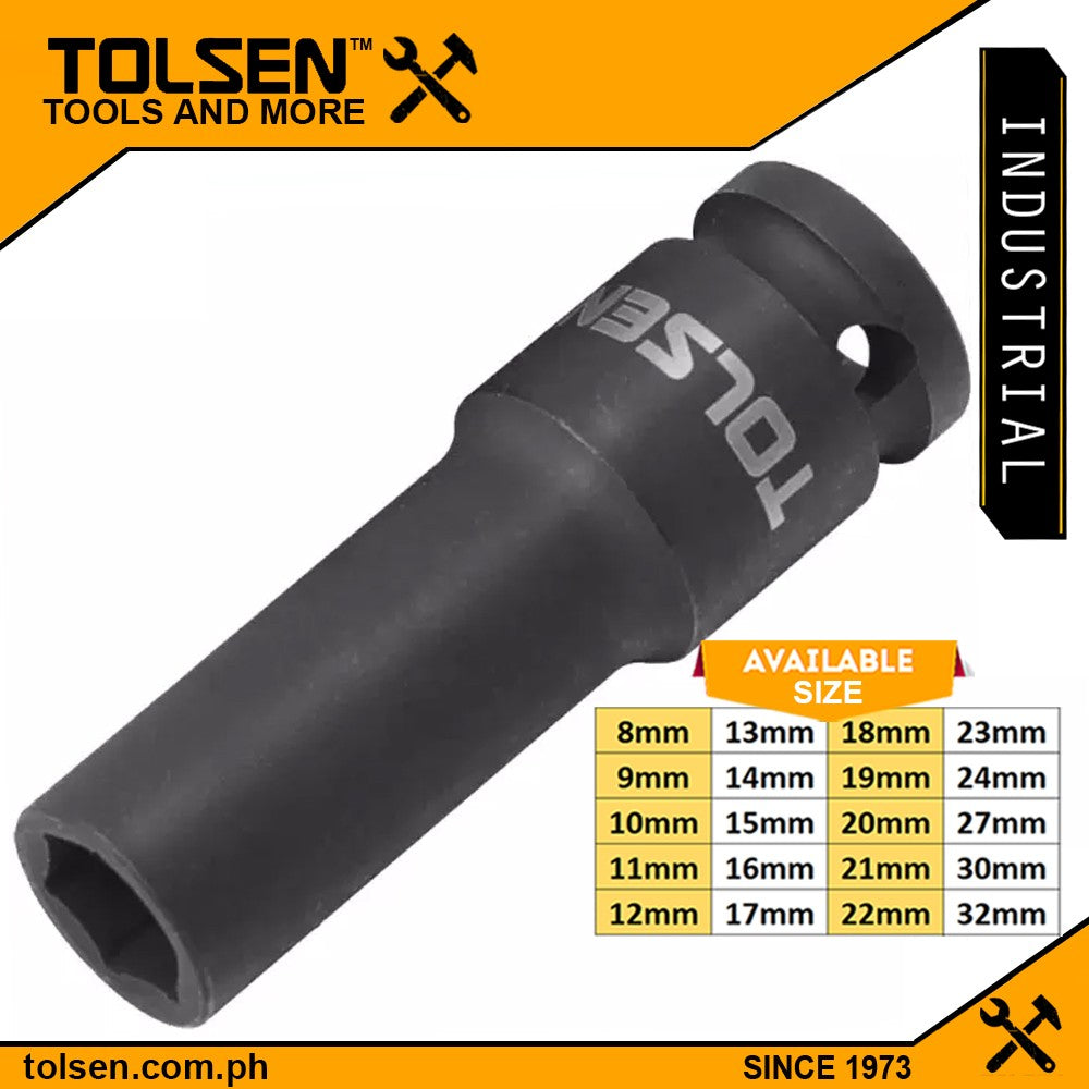 Industrial Deep Impact Socket Wrench (8 to 32mm) CrMo For Air, Electric or Manual