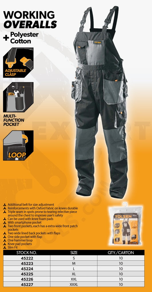 Working Overalls w/ Oxford Fabric (S | M | L | XL | XXL | XXXL) Polyester + Cotton