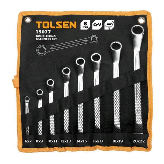 8Pcs Double Ring Spanner Set (6×7,8×9,10×11,12×13,14×15,16×17,18×19,20x22mm) 15895