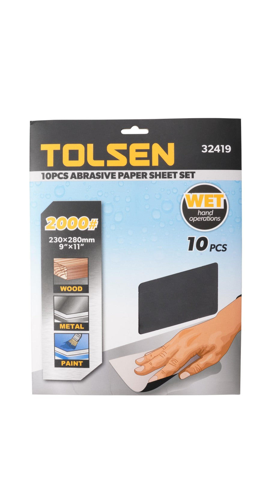10PCS ABRASIVE PAPER SHEET SET (9"x11") Grit: 60#-2000#