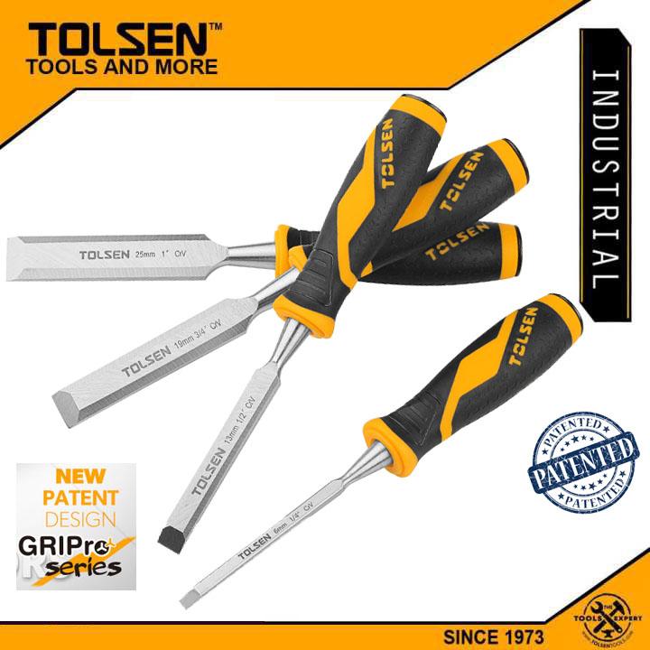 Industrial 4pcs Wood Chisel (1/4", 1/2", 3/4", 1") GRIPro Series 25384