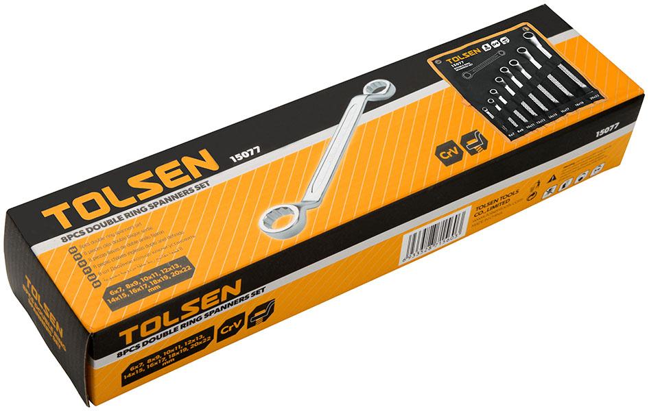 8Pcs Double Ring Spanner Set (6×7,8×9,10×11,12×13,14×15,16×17,18×19,20x22mm) 15895