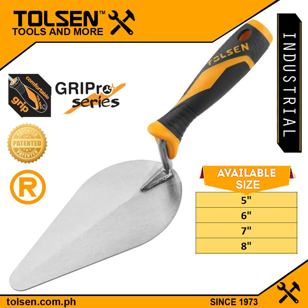 Industrial Bricklaying Trowel (5" | 6" | 7" | 8") GriPro Series TPR Handle