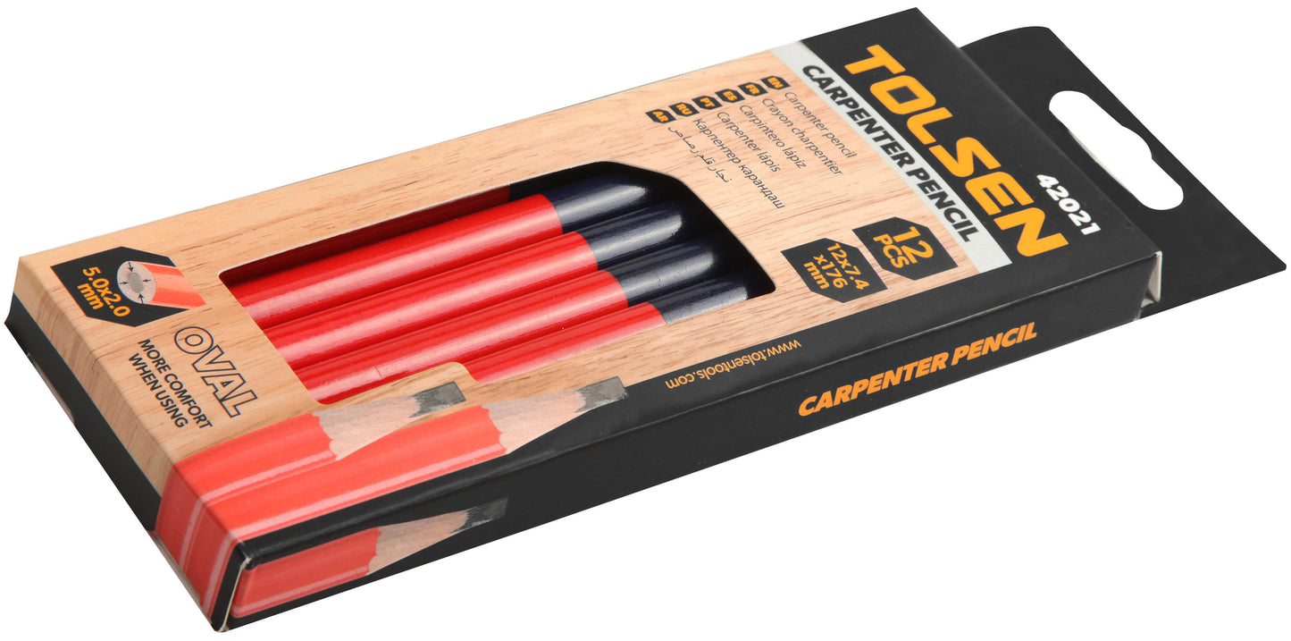 12PCS CARPENTER PENCIL (BI-COLOR)