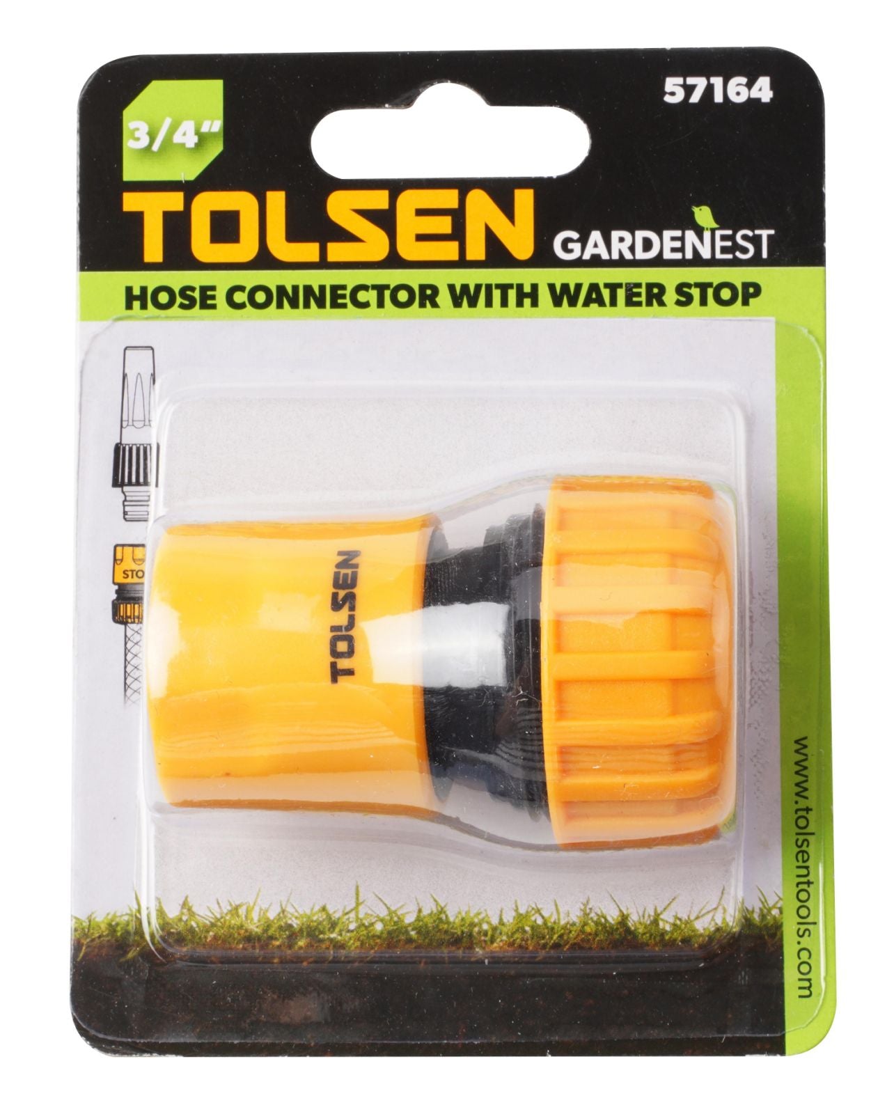 HOSE CONNECTOR W/WATER STOP 3/4"