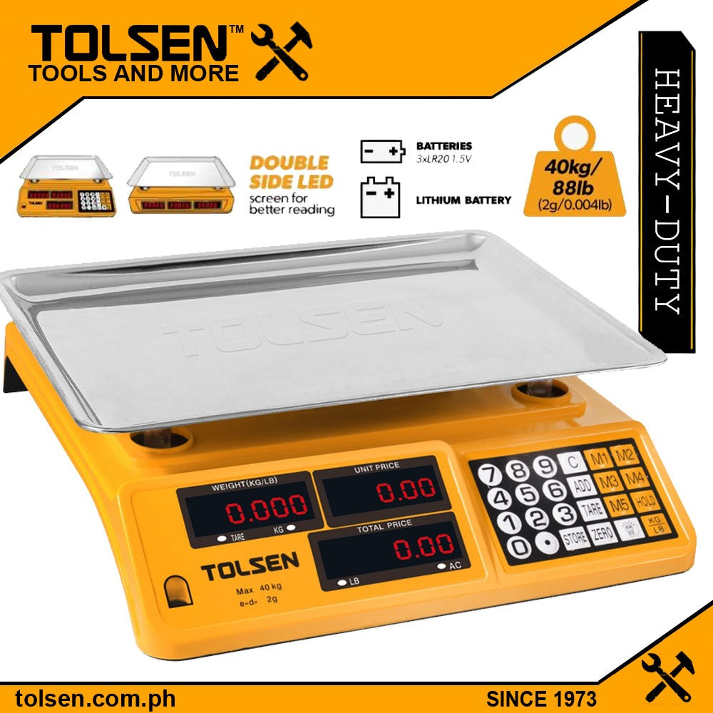 Digital Commercial Grade Price Weighing Scale Double Display (40KG/88LBS) 35200