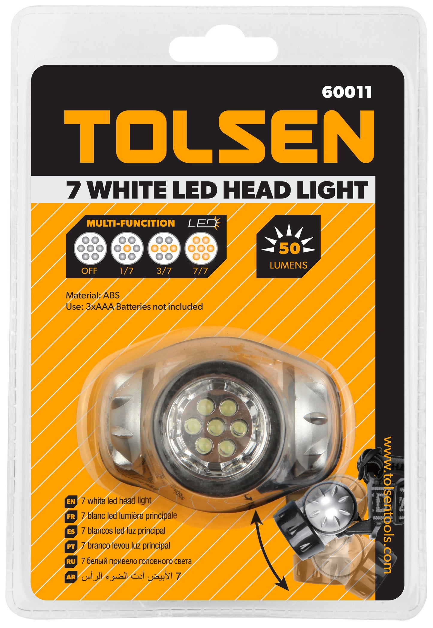 7 WHITE LED HEADLIGHT