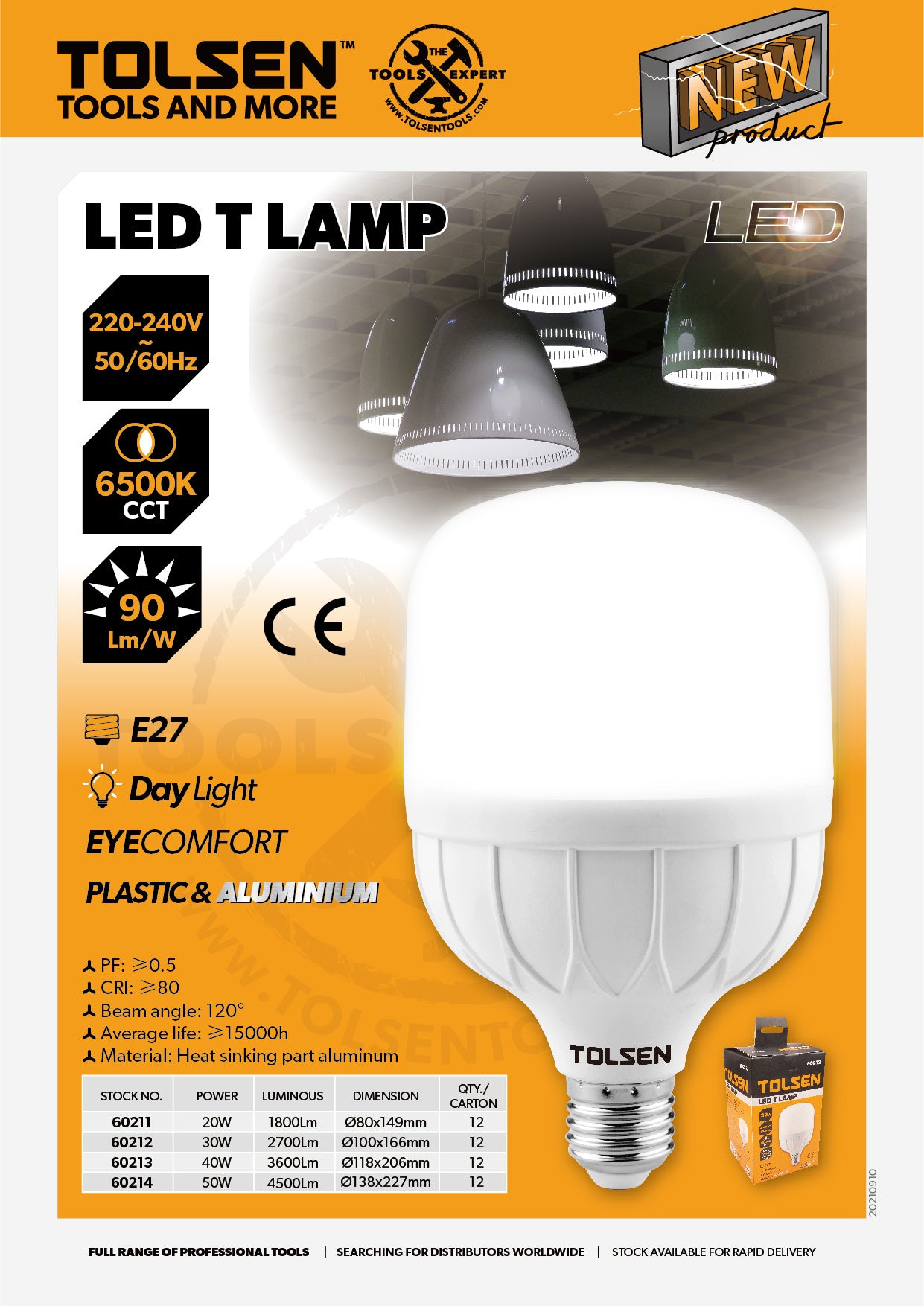 LED BULB T-LAMP DAYLIGHT (20W/30W/40W/50W)