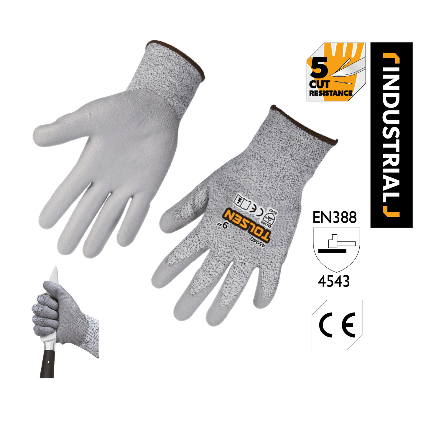 Industrial Cut Resistance Protective Gloves (9" | 10") Level 5 Protection