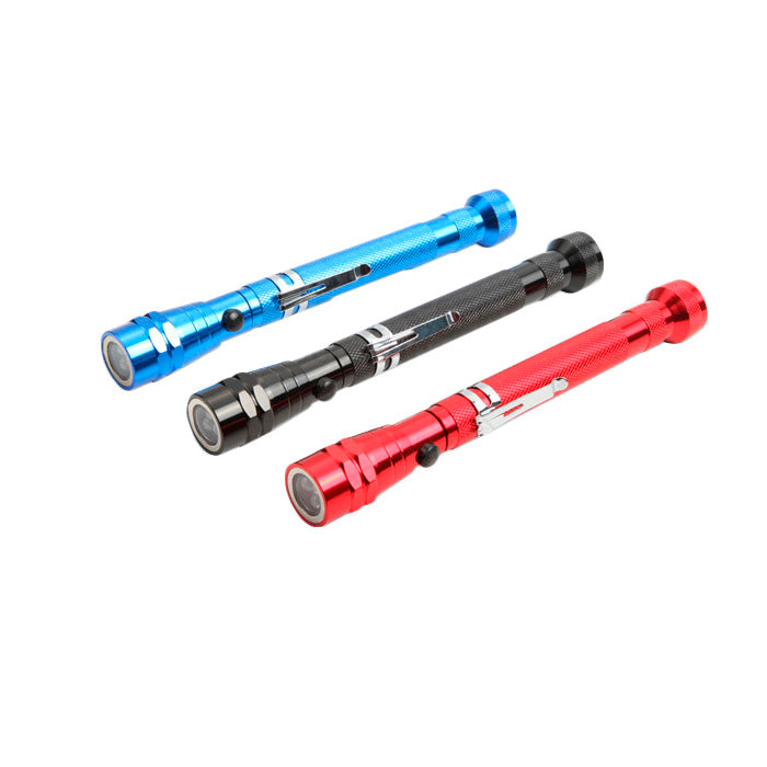 Aluminum 3-LED Telescopic Pick Up Tool with 2 Magnet (Blue | Red | Black)