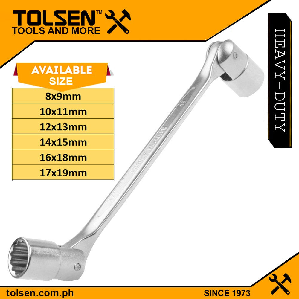 Double Ended Swivel Head Socket Wrench (8x9 | 10x11 | 12x13 | 14x15 | 16x18 | 17x19mm ) Cr-V