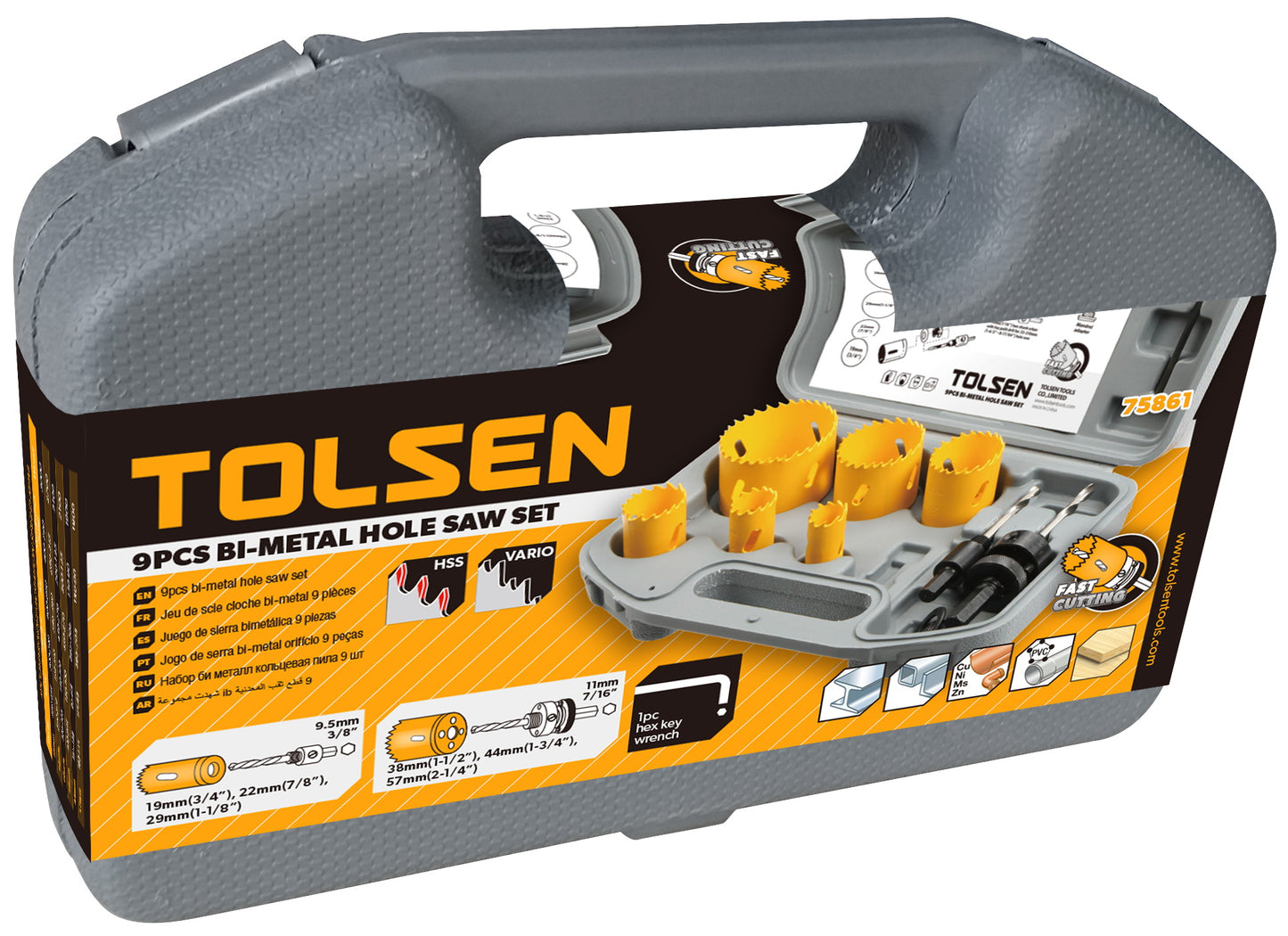 9PCS BI-METAL HOLE SAW SET