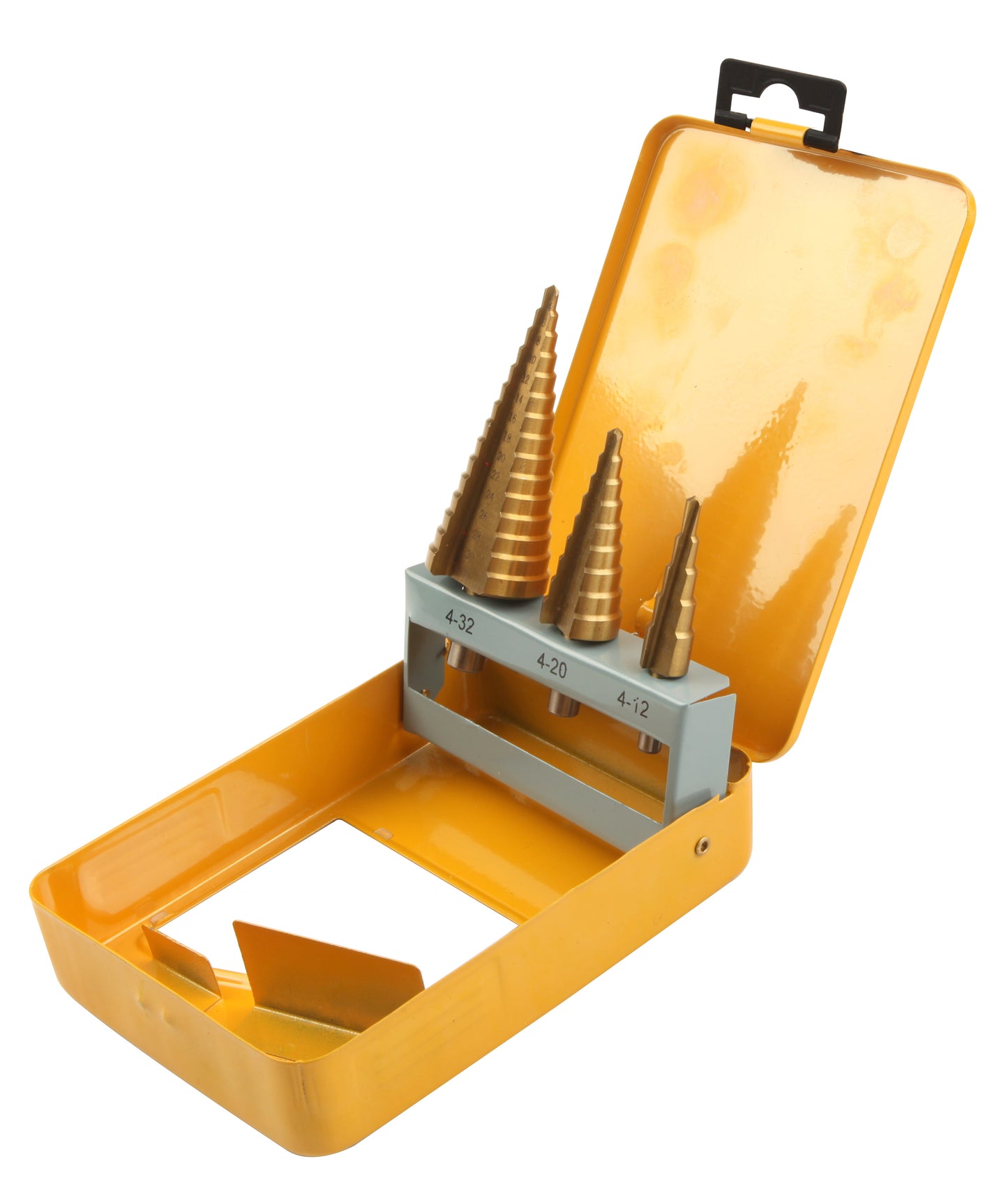 3PCS TITANIUM COATED STEP DRILL BITS SET