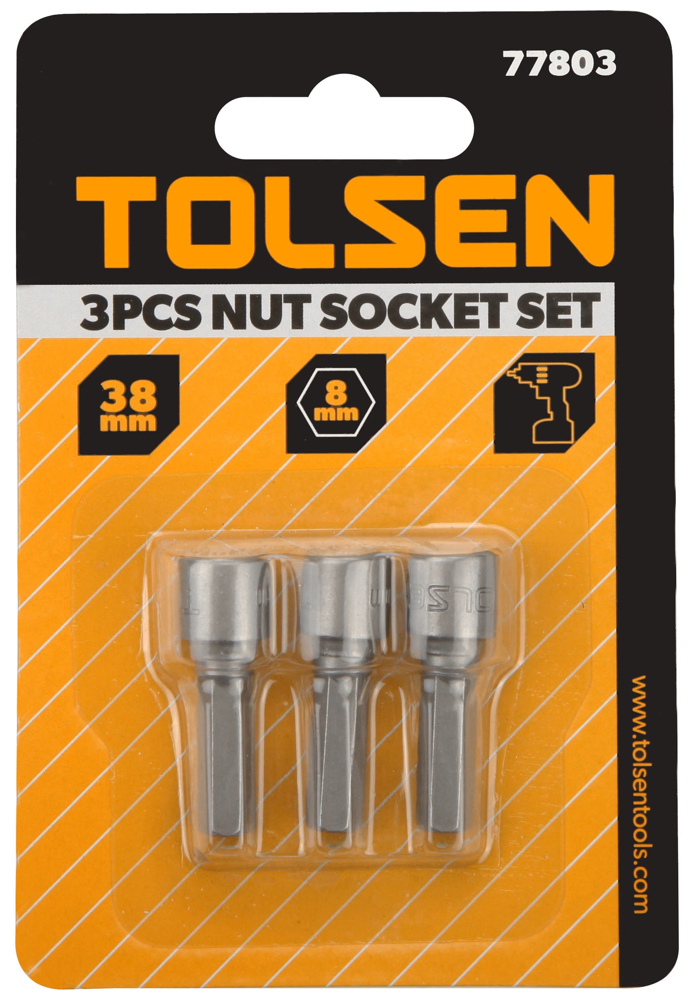3PCS NUT SOCKET SET (8mm)