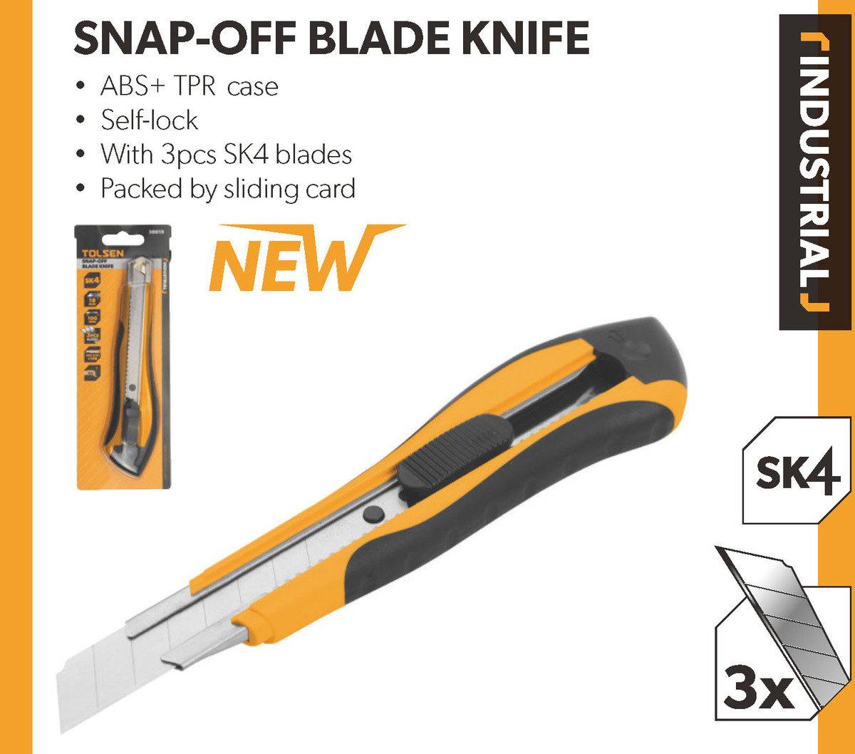 Blade Cutter Knife Snap Off w/ Self Lock (18x100mm) TPR Handle 30015