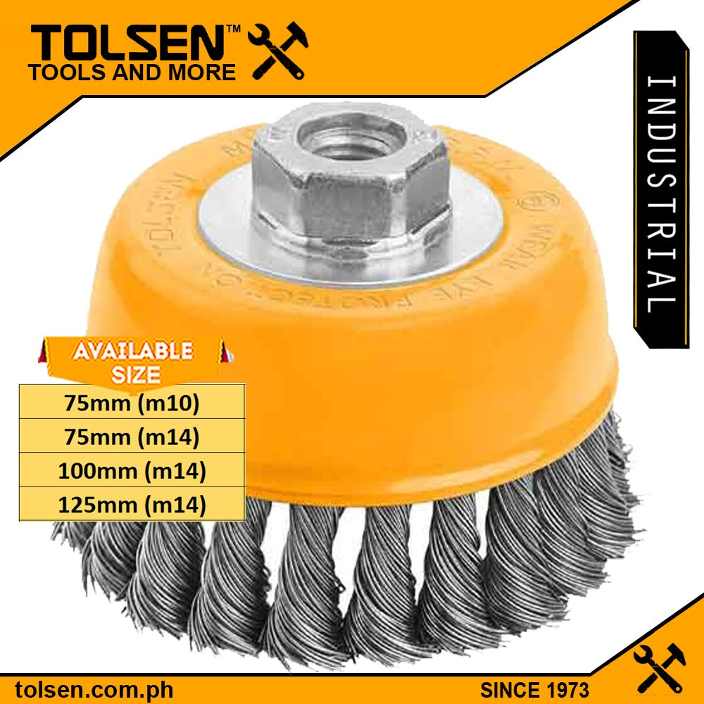 Industrial Cup Twist Wire Brush with Nut (75mm | 100mm | 125mm - M10 | M14)