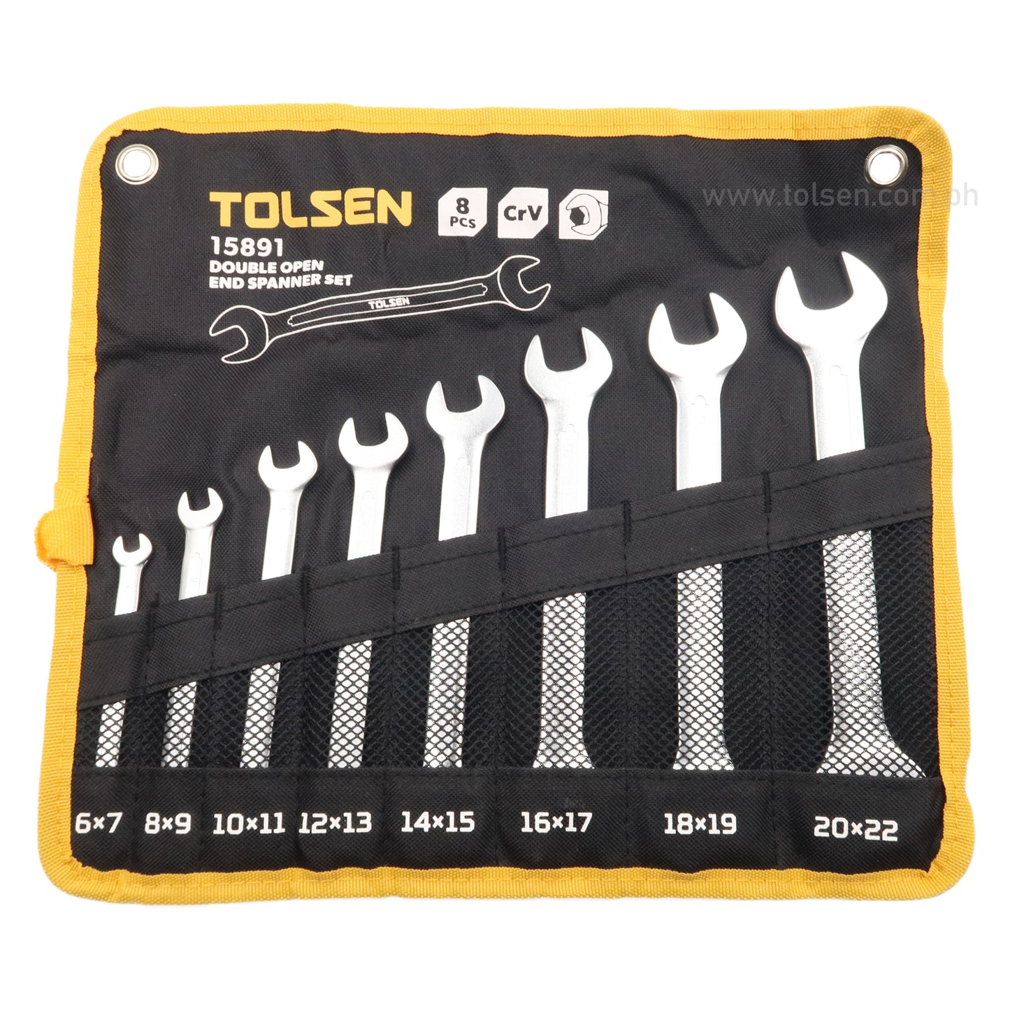 8Pcs Double Open End Spanner Set (6×7, 8×9, 10×11, 12×13,14×15, 16×17, 18×19, 20x22mm)