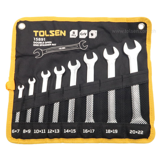 8Pcs Double Open End Spanner Set (6×7, 8×9, 10×11, 12×13,14×15, 16×17, 18×19, 20x22mm)