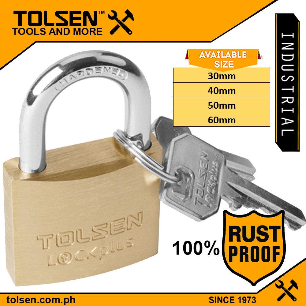 Industrial Brass Padlock Rustproof Interior (30 | 40 | 50 | 60mm) w/ 2 Keys