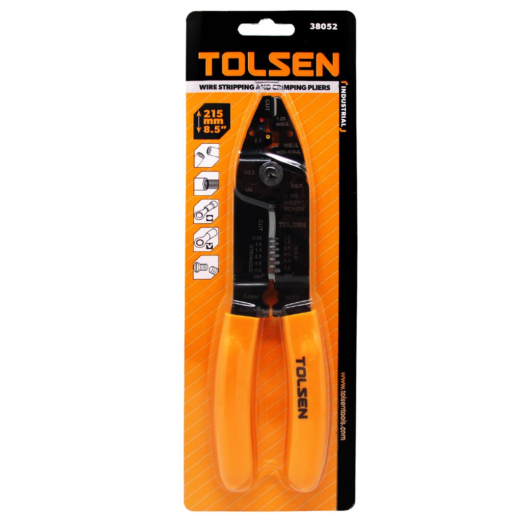 INDUSTRIAL WIRE STRIPPING AND CRIMPING PLIERS (8.5")