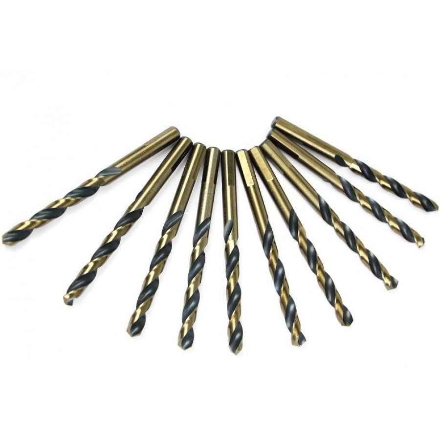 10pcs Black & Gold HSS Drill Bits (3.2 | 4 | 4.8 | 6 | 9.5 | 12.5mm) For Metal and Stainless Industrial Grade