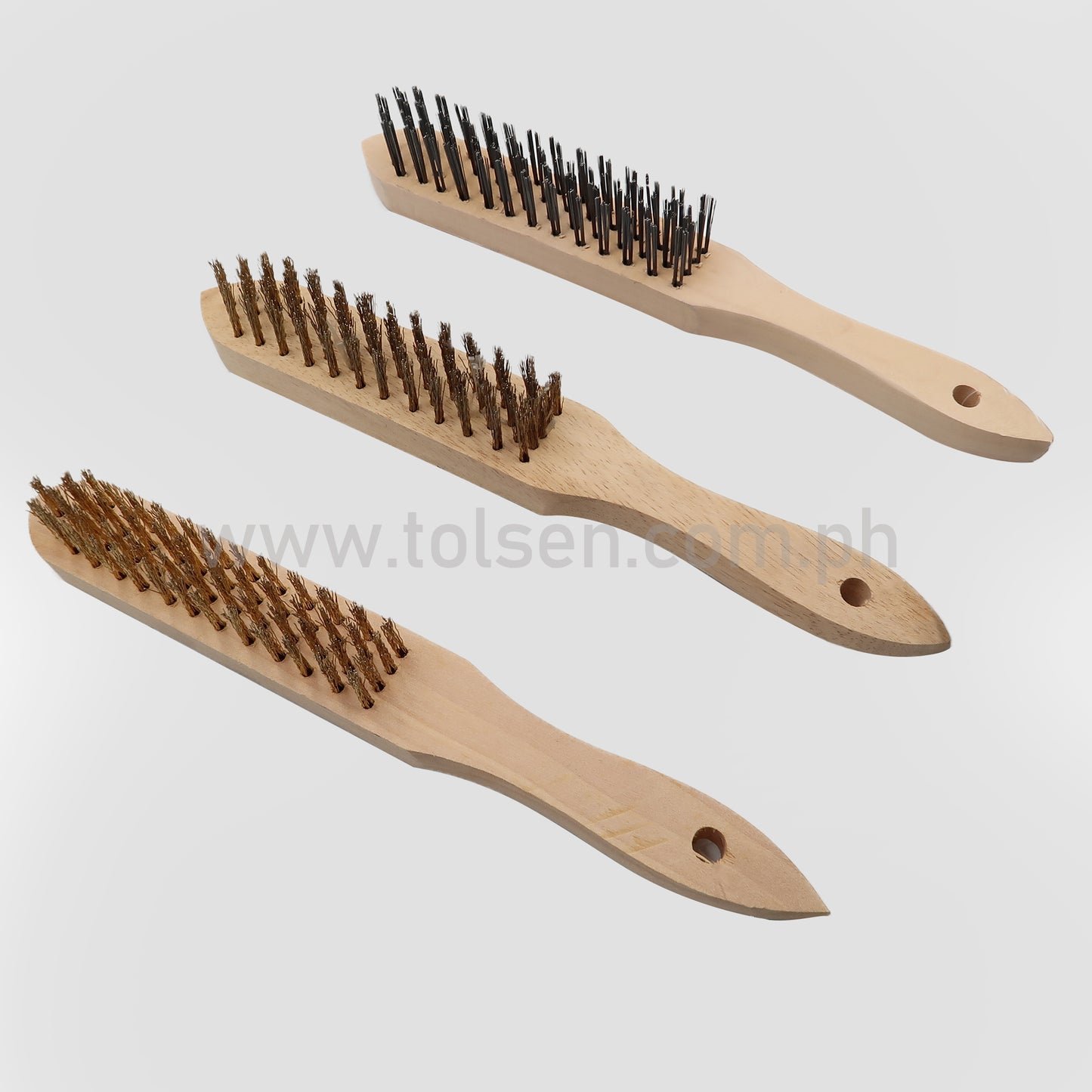 Steel Wire Brush (3 Lines 4 Lines 5 Lines) Wooden Handle