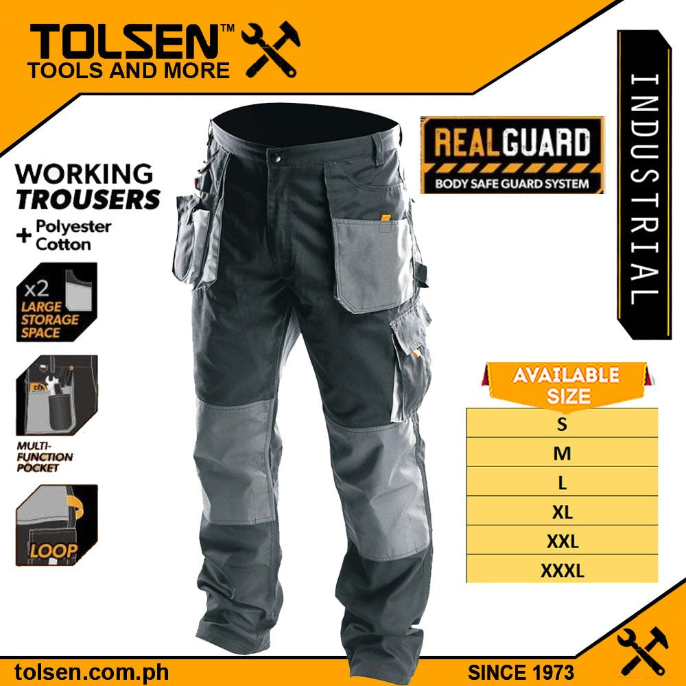 Working Trousers w/ Oxford Fabric ( S | M | L | XL | XXL | XXXL) Polyester + Cotton