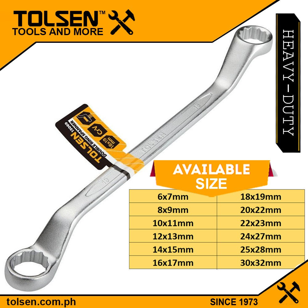Heavy Duty Double Ring Spanner Wrench (Metric 6 to 32mm) Cr-V