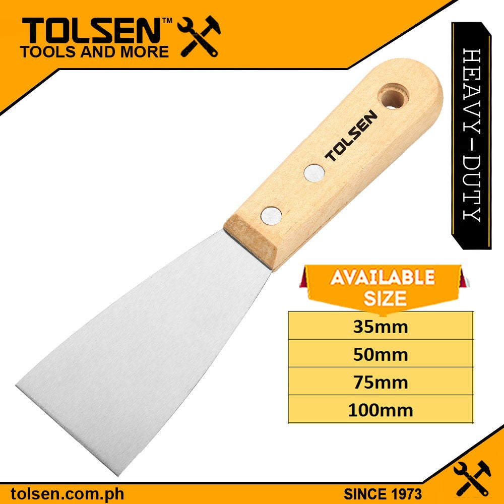 High Quality Wall Scraper (35mm | 50mm | 75mm | 100mm) Wooden Handle