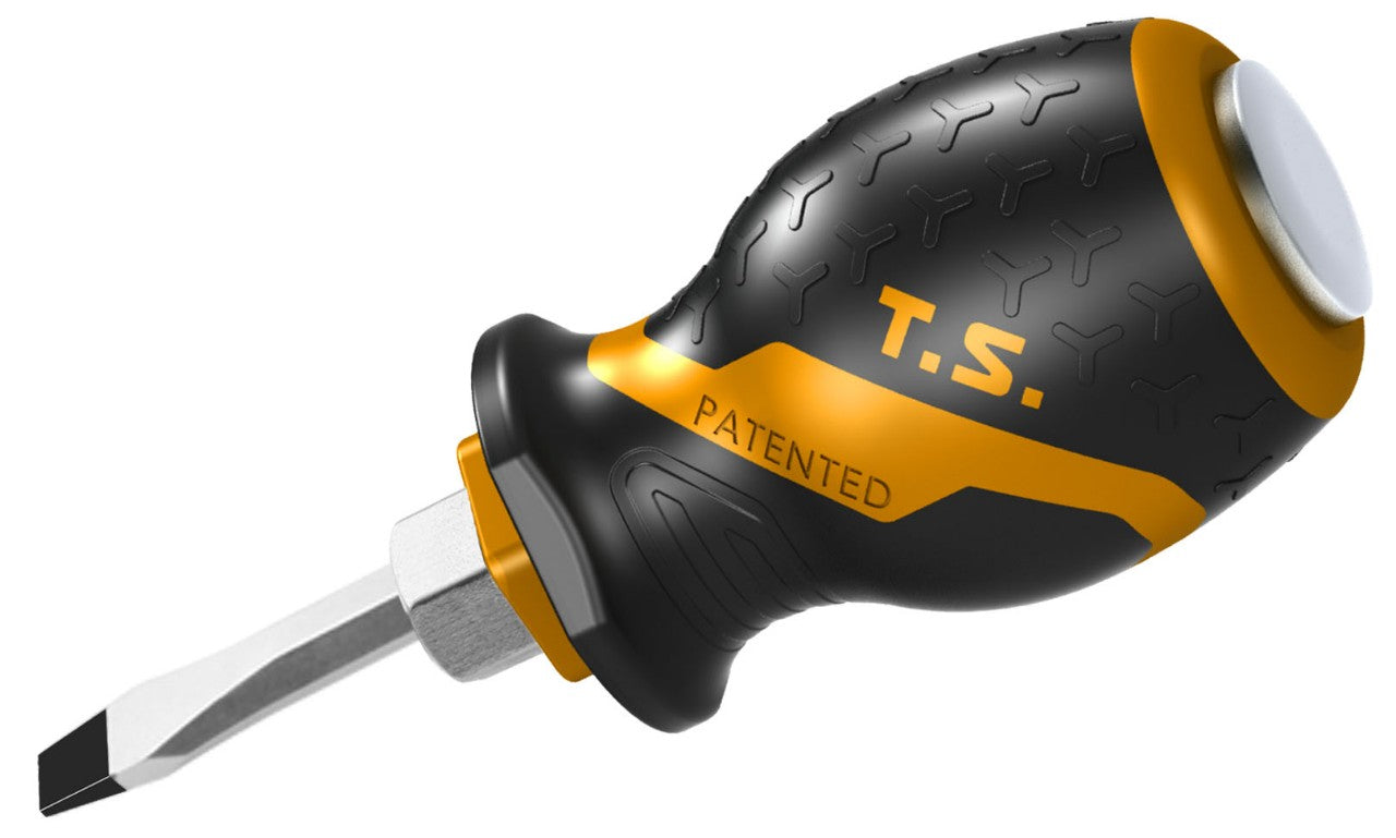 GO-THROUGH SCREWDRIVER, FLAT STUBBY