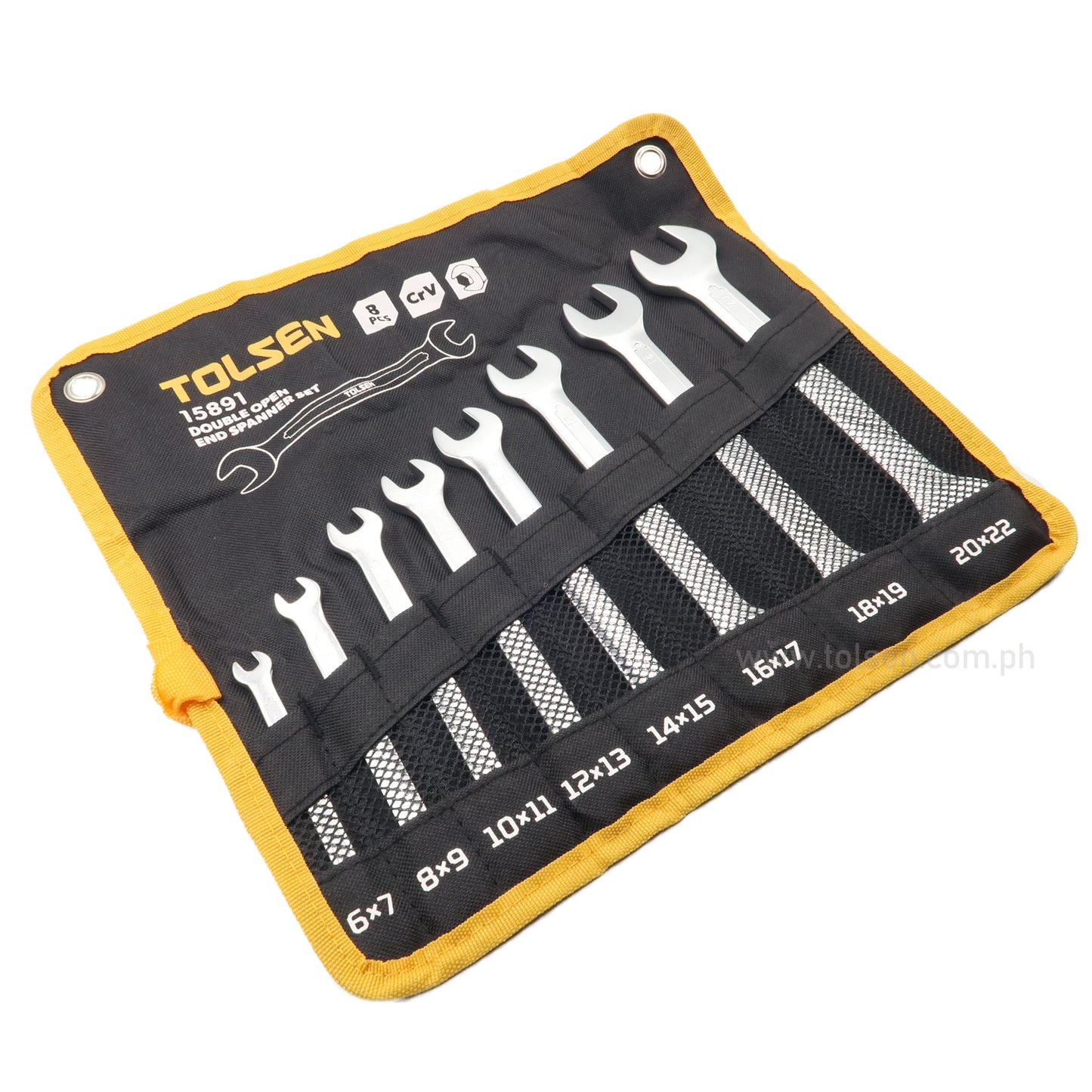 8Pcs Double Open End Spanner Set (6×7, 8×9, 10×11, 12×13,14×15, 16×17, 18×19, 20x22mm)
