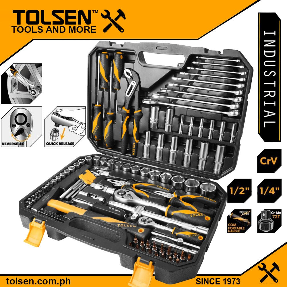 116pcs Socket Rachet Wrench And Tools Set (1/4" & 1/2" Drive) 85354 Industrial Series