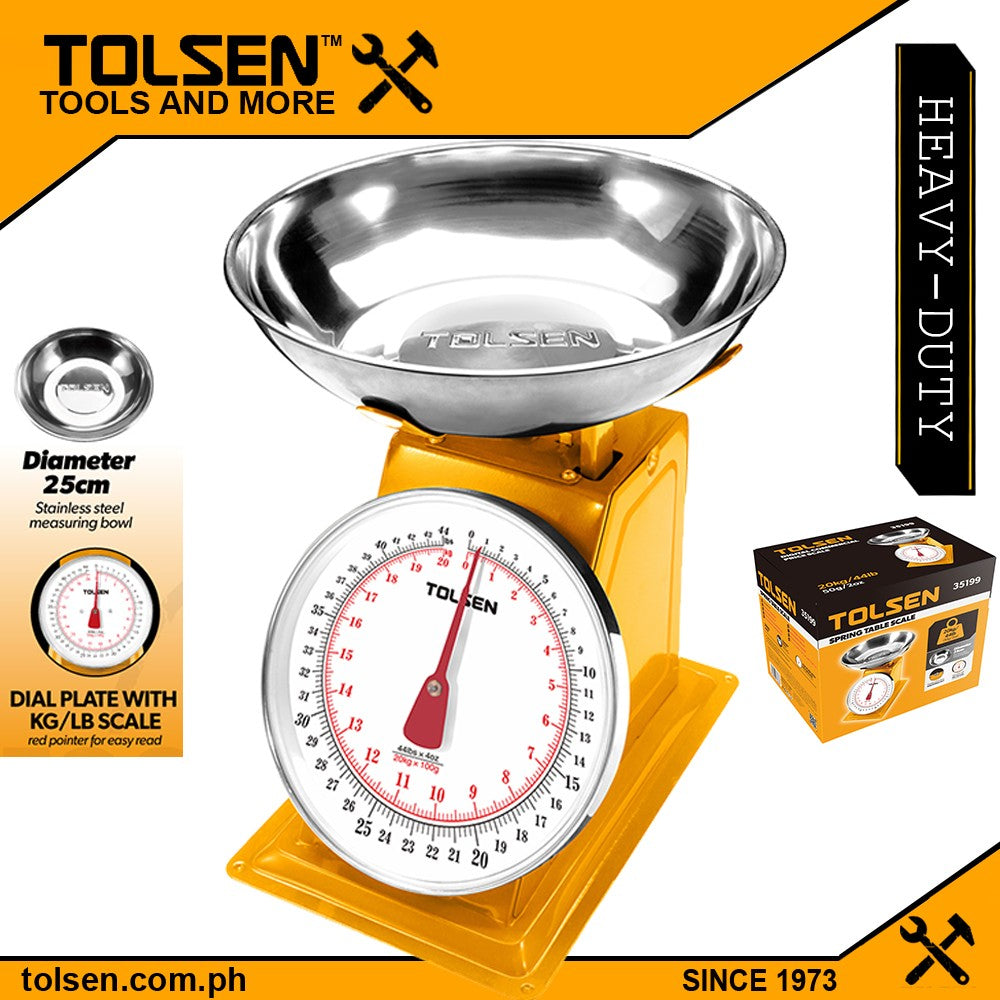 Spring Table Scale / Weighing Scale Dial Plate (20KG/44LBS) Stainless Bowl 35199