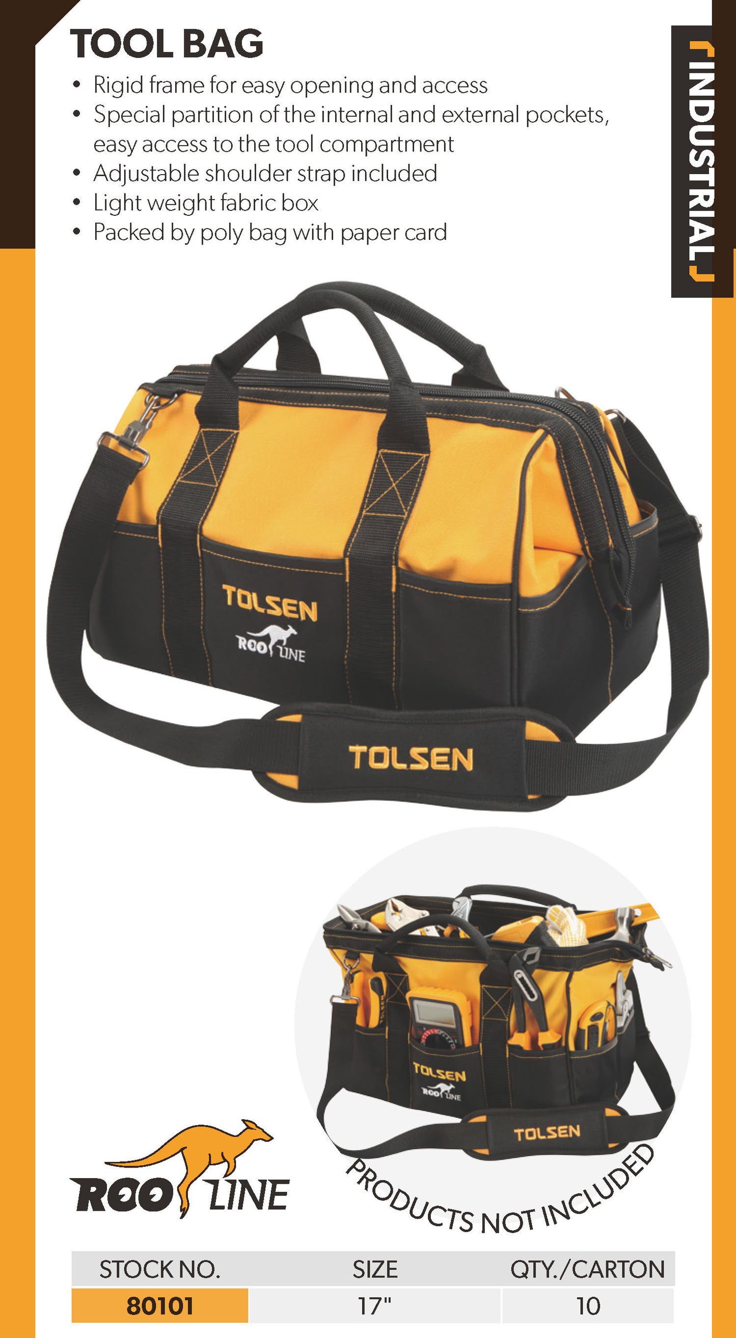 INDUSTRIAL TOOL BAG 17"