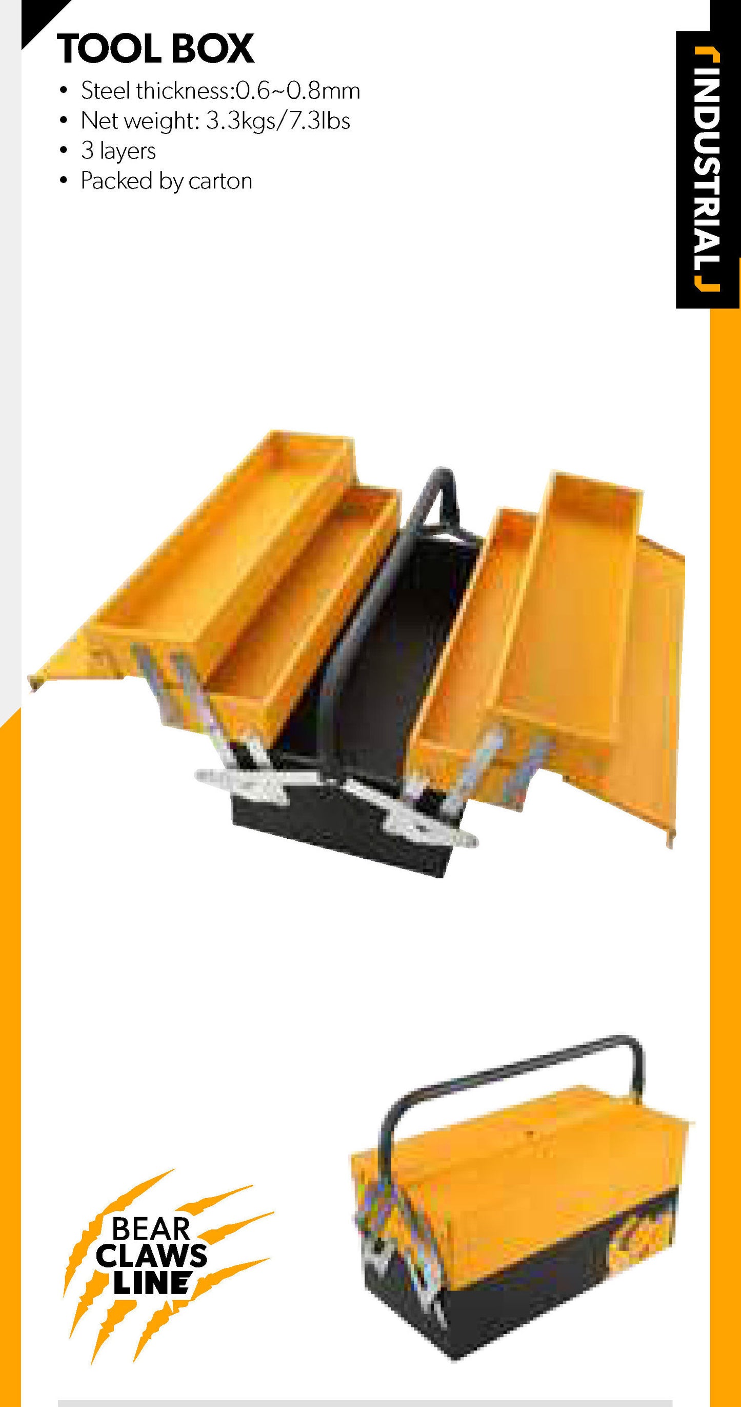 INDUSTRIAL STEEL TOOL BOX (404X200X195mm/495x200x290mm)